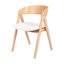 Комплект от 2 трапезни стола от каучуково дърво с бяла седалка Rina - sømcasa