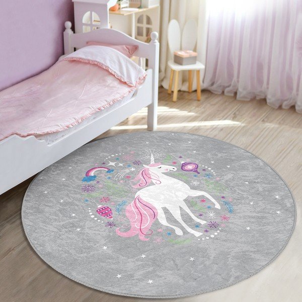Сив детски килим ø 120 cm Comfort - Mila Home-image-2
