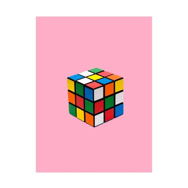 Plakát Blue-Shaker Objets Cultes Rubiks Cube, 30 x 40 cm
