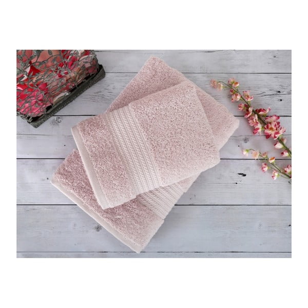Pudrově růžová osuška Irya Home Egyptian Cotton, 70x130 cm