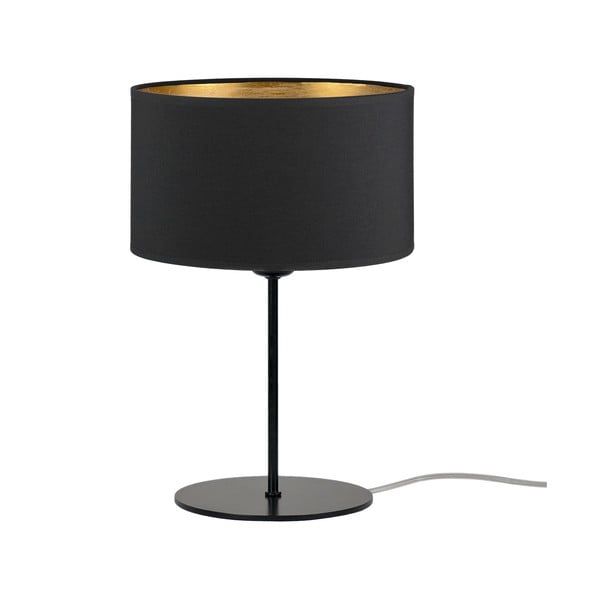 Черна настолна лампа със златни детайли S, ⌀ 25 cm Tres - Sotto Luce
