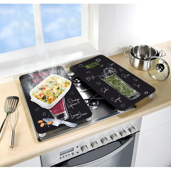 Комплект от 2 стъклени капака за печка , 52 x 30 cm Margarita - Wenko-image-1