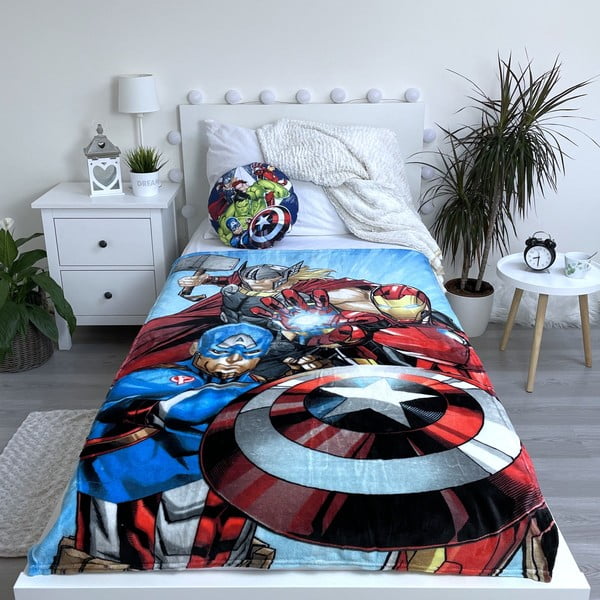 Детско одеяло от микроплюш 100x150 cm Avengers Heroes - Jerry Fabrics-image-2