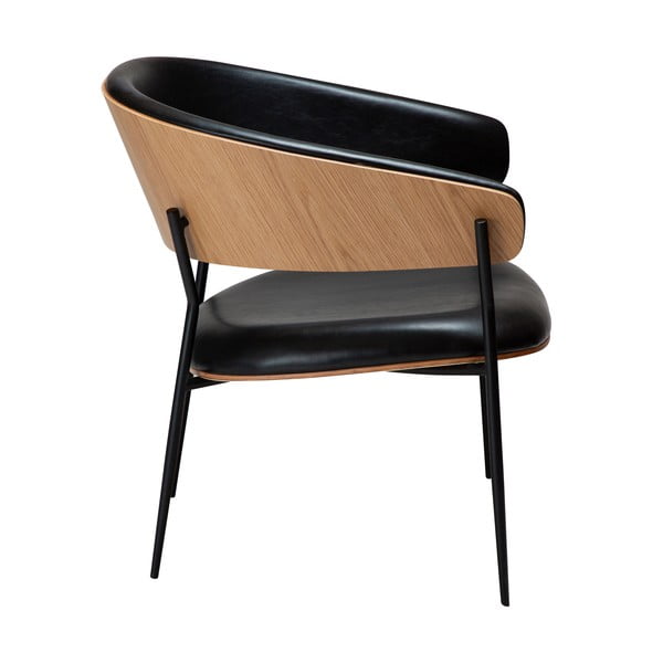 Черен стол от изкуствена кожа Crib – DAN-FORM Denmark-image-2