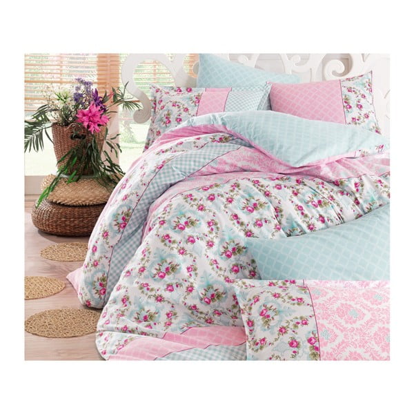 Комплект памучни чаршафи и спално бельо Serena, 160 x 220 cm - Unknown
