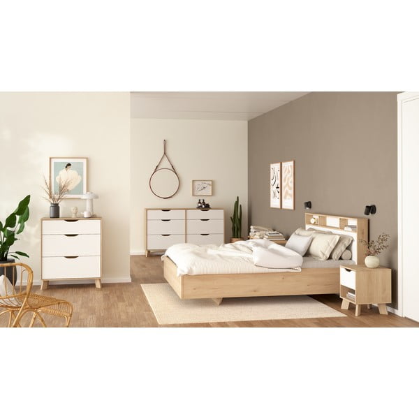 Нощно шкафче в бял и естествен цвят Ikast – Tvilum-image-4