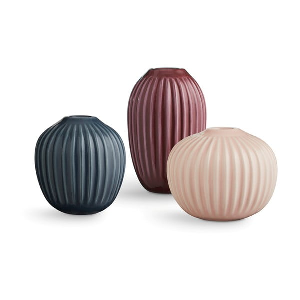 Комплект от 3 миниатюрни вази Hammershoi от каменна керамика с топла палитра Hammershøi - Kähler Design