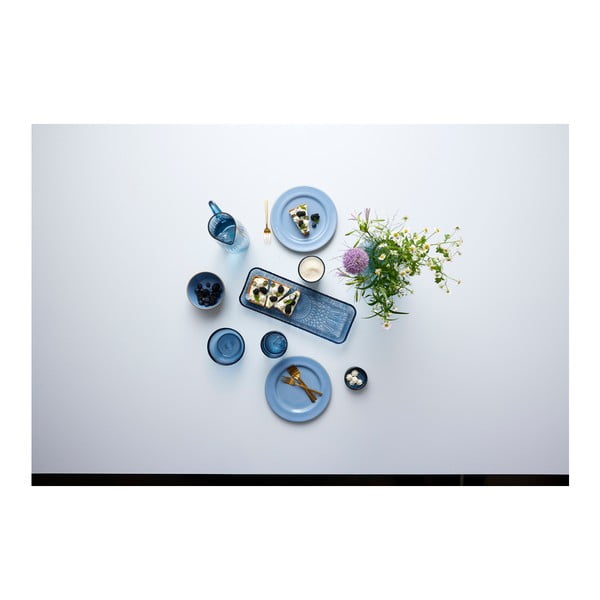 Синя стъклена чиния за сервиране 14x38 cm Kusintha - Bitz-image-2