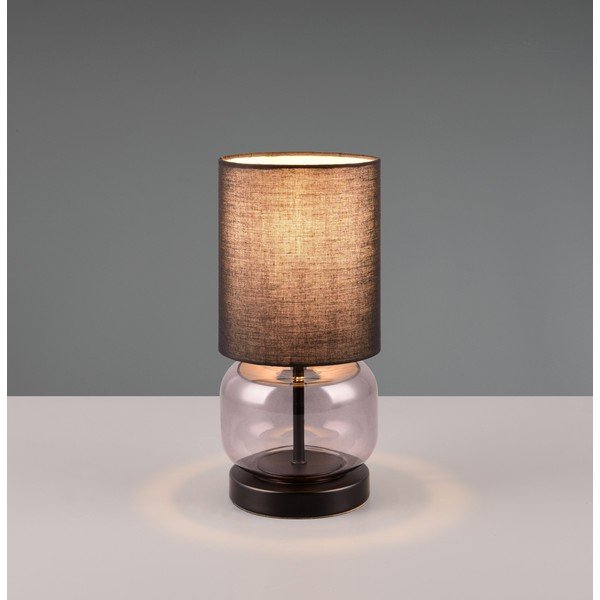 Черна и лилава настолна лампа с текстилен абажур (височина 28,5 cm) Elio - Trio-image-1