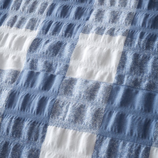Синьо  двойно  фланелено спално бельо 200x200 cm Gingham Check – Catherine Lansfield-image-4