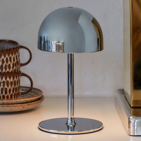 LED настолна лампа с дистанционно управление в сребрист цвят с метален абажур (височина 22 cm) Tim – Sirius-image-1