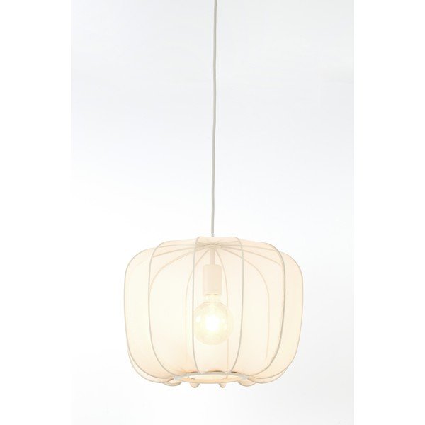 Кремаво висящо осветително тяло с текстилен абажур ø 12 cm Plumeria – Light & Living-image-3