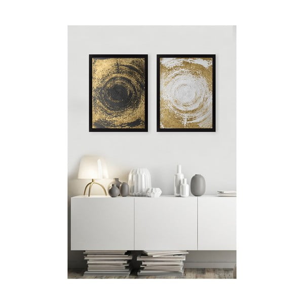 Комплект от 2 картини Кръгове Златна - Tablo Center-image-1