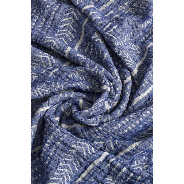 Синя муселинова покривка за двойно легло 220x240 cm Etno - Mijolnir-image-1