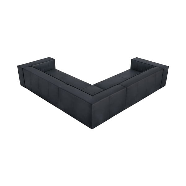 Тъмносин кожен ъглов диван (променлив) Madame – Windsor & Co Sofas-image-1