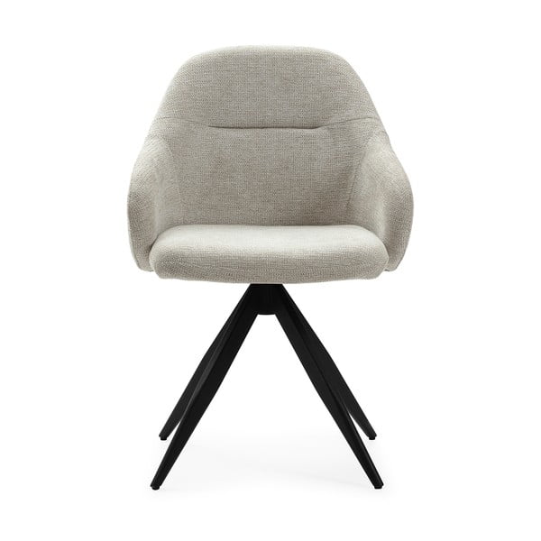 Светлосиви тапицирани трапезни столове в комплект с подлакътници 2 бр. Tamara – Marckeric-image-2