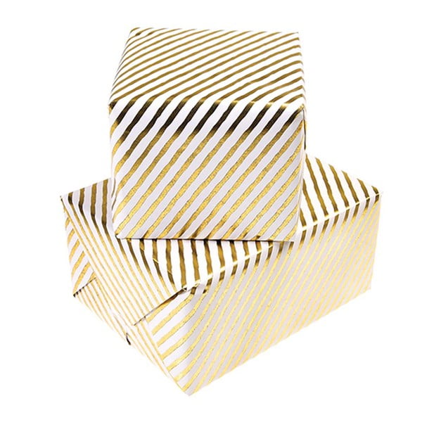 Sada 25 archů balicího papíru se zlatým potiskem Rex London Stripes