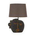 Кафява настолна лампа с текстилен абажур (височина 39,5 cm) Tribal – Mauro Ferretti