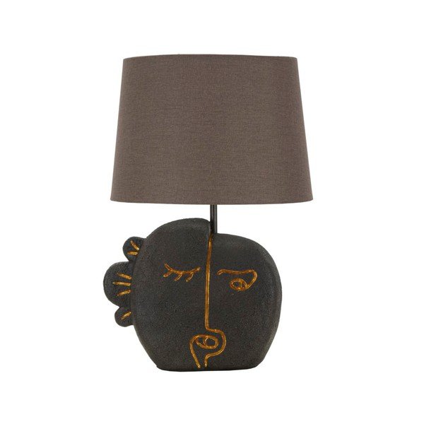 Кафява настолна лампа с текстилен абажур (височина 39,5 cm) Tribal – Mauro Ferretti