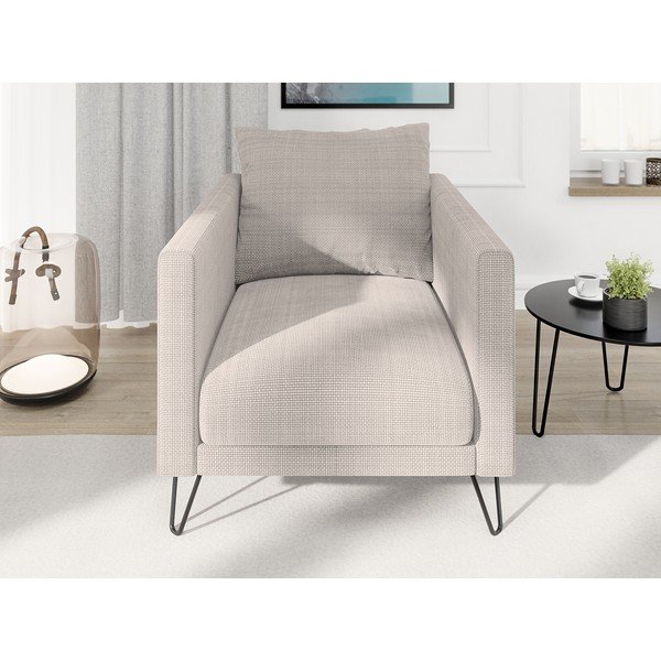 Светлокафяво шенилово кресло Freya – Ropez-image-1