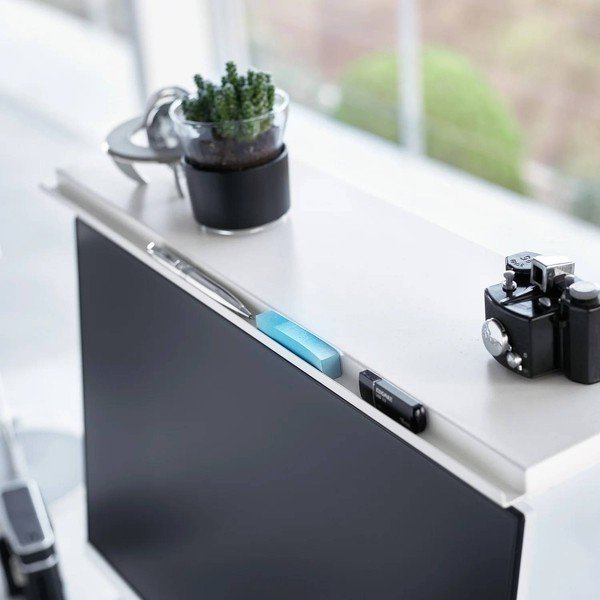 Бяла метална стойка за монитор Tower – YAMAZAKI-image-4