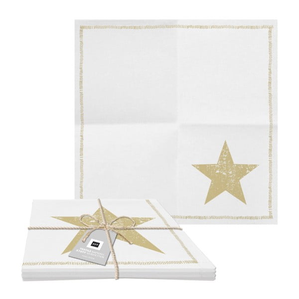Sada 2 bavlněných ubrousků s detailem ve zlaté barvě PPD Star Fashion, 20 x 20 cm