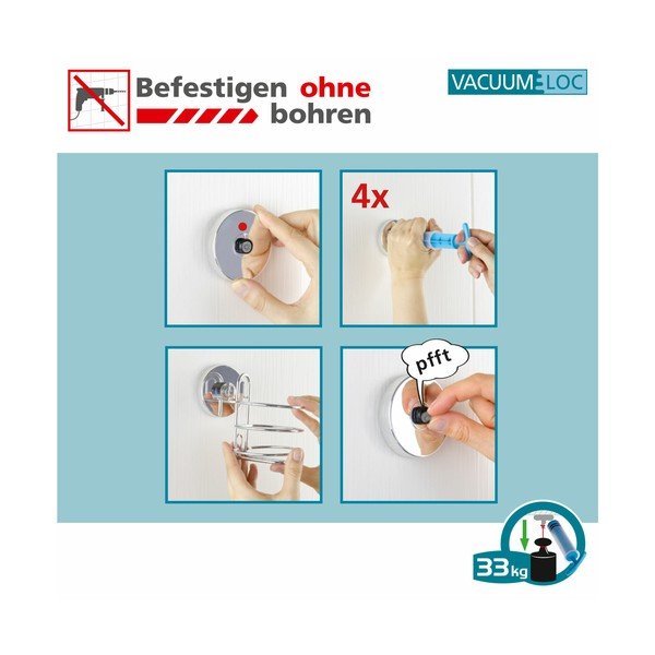 Самозалепващ се комплект аксесоари за баня от неръждаема стомана в лъскаво сребристо Quadro – Wenko-image-4