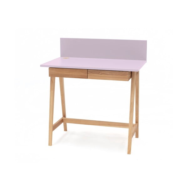 Розово бюро с основа от ясенова дървесина, дължина 85 cm Luka - Ragaba