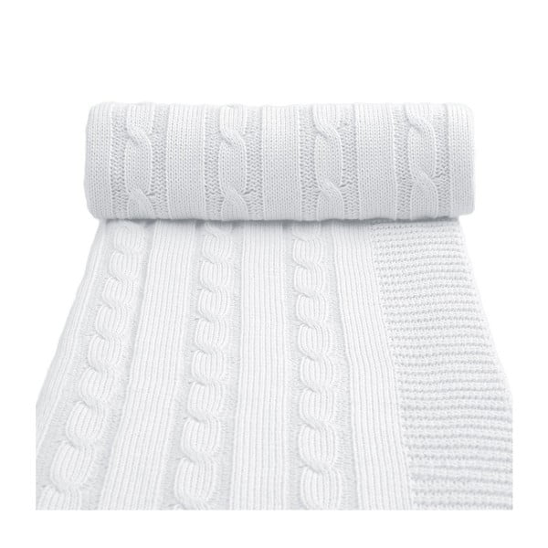 Бяло плетено бебешко одеяло със съдържание на памук , 80 x 100 cm Spring - T-TOMI
