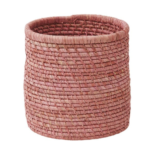 Růžový košík z rýžových vláken, 25 cm