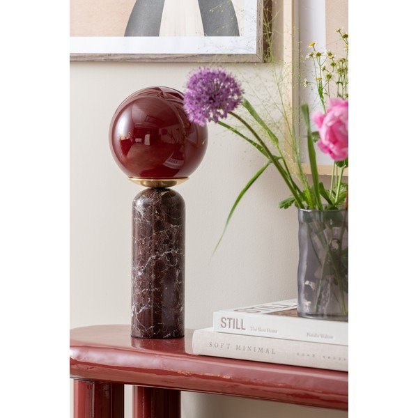 Бордо мраморна настолна лампа (височина 38 cm) Lazio Sphere – Leitmotiv-image-2