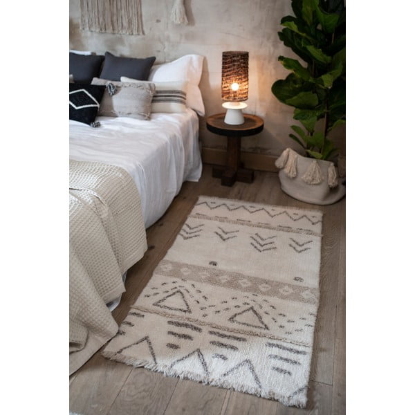 Кремав ръчно изработен вълнен килим подходящ за пране 80x140 cm Lakota Day – Lorena Canals-image-3
