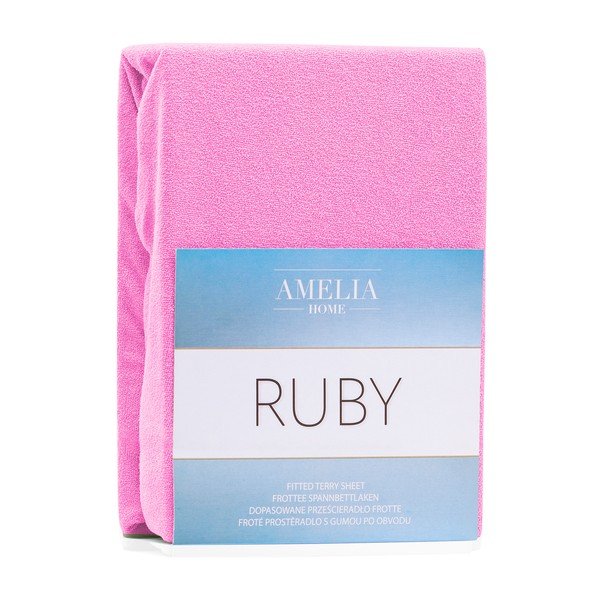 Розов еластичен чаршаф с високо съдържание на памук , 100/120 x 200 cm Ruby - AmeliaHome-image-1