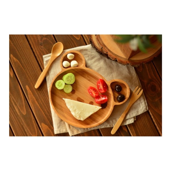 Комплект за хранене за деца от бамбук Teddy - Bambum-image-2