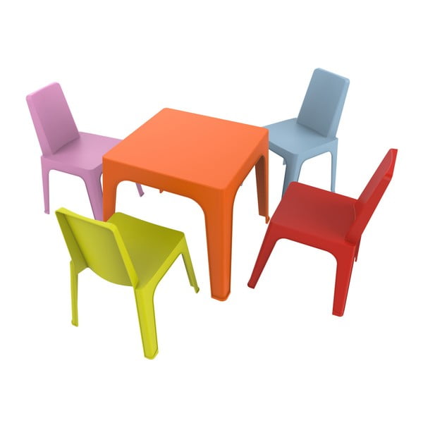 Детски градински комплект 1 оранжева маса и 4 стола Julieta - Resol
