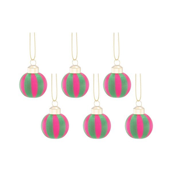 Текстилни коледни топки в комплект 6 бр. 12 cm Yarn Stripe – Sass & Belle