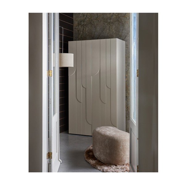 Светлосив гардероб от масивен бор 110x200x57 cm Rain – WOOOD-image-1