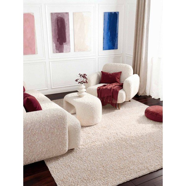 Кремав ръчно изработен килим от букле 160x230 cm Notting Hill Portobello – Ted Baker-image-1