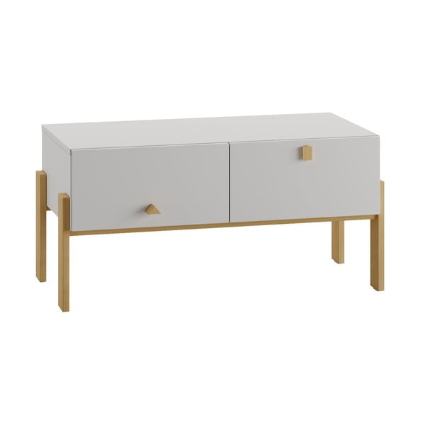 Светлосив нисък детски скрин 100x25 cm Cube - Pinio-image-3