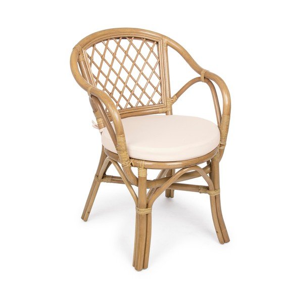 Градински стол от масивно дърво/ратанов в естествен цвят Athina – Bizzotto