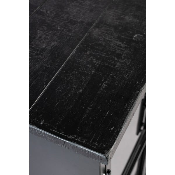 Черна метална витрина 35x133 cm Ferre - White Label-image-4