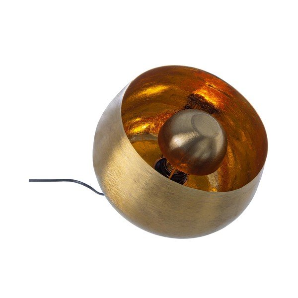 Метална настолна лампа  в златист цвят с метален абажур (височина 24,5 cm) Ishan – Bizzotto