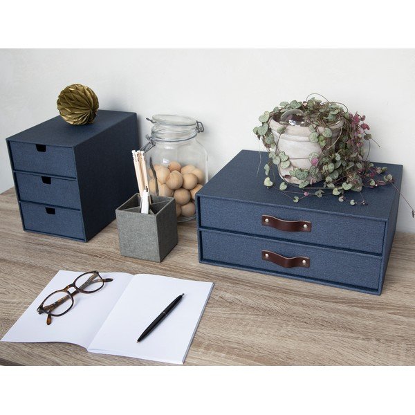 Тъмносин органайзер на 2 нива , 33 x 25,5 cm Birger - Bigso Box of Sweden-image-1