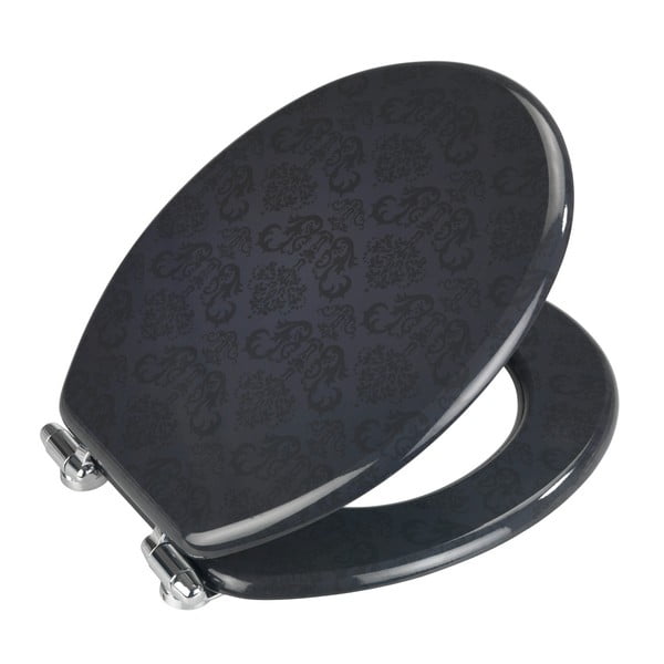 Тъмно сива тоалетна седалка с лесно затваряне , 42,5 x 35,5 cm Bellevue - Wenko-image-1