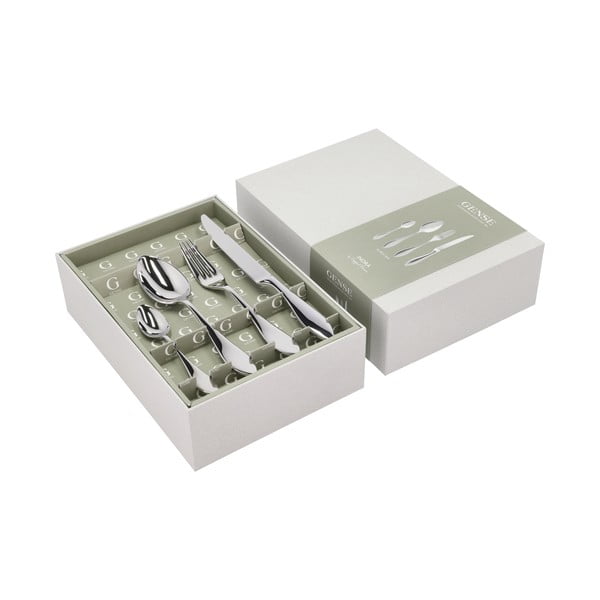 Прибори за хранене от неръждаема стомана в сребрист цвят 16 бр. Indra – Gense-image-2