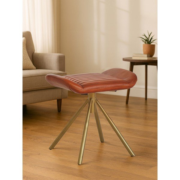 Кафява кожена табуретка Buffalo – Premier Housewares-image-1