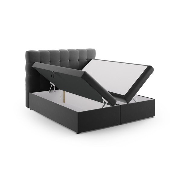 Антрацитно боксспринг легло с място за съхранение 180x200 cm Bali - Cosmopolitan Design-image-4