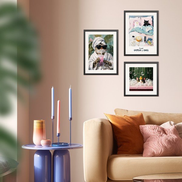 Печатна картина с включена рамка 30x40 cm Catflix – Styler-image-2