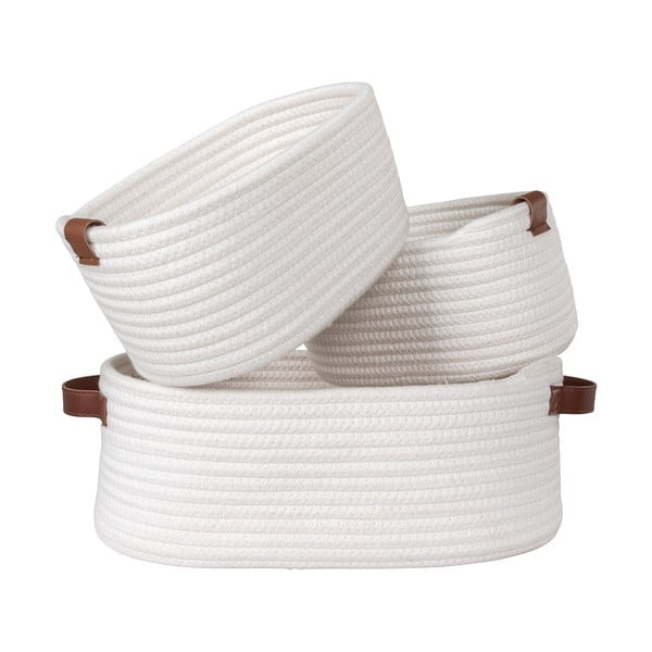 Текстилни кошници в комплект от 3 бр. за баня 35x25x13 cm Jarana – House Nordic-image-3