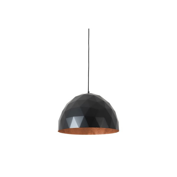 Черна висяща лампа с детайли в меден цвят Custom Form Leonard, ø 50 cm - CustomForm